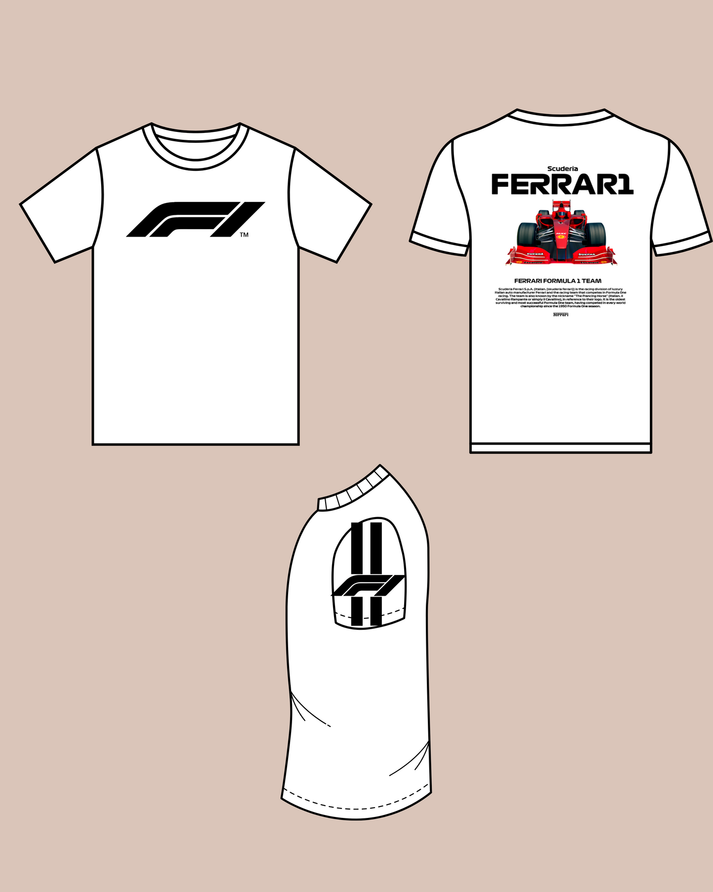 Unisex Oversized Tee With F1 Design