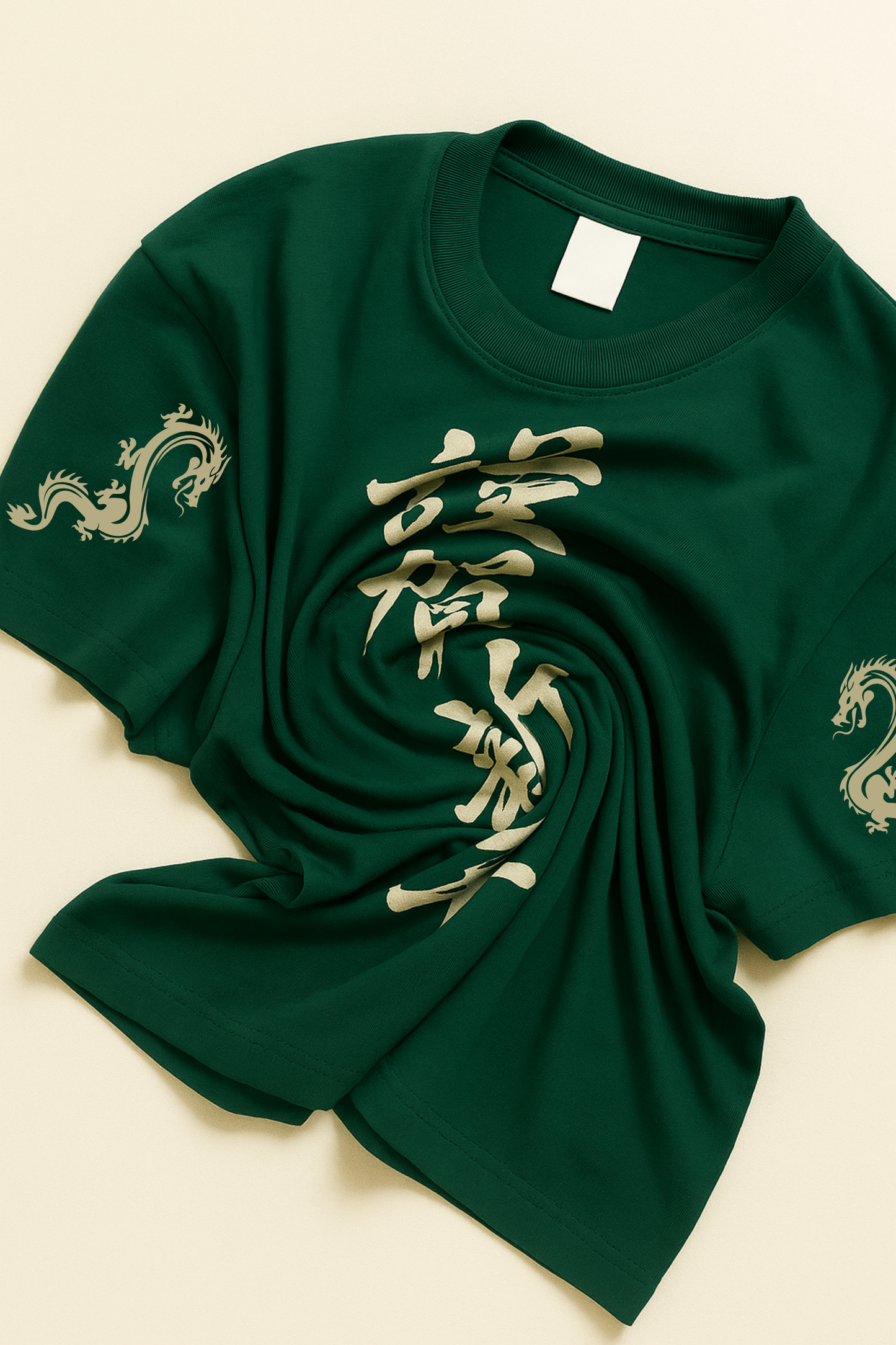 Unisex Oversized Tee With AOP Dragon Design